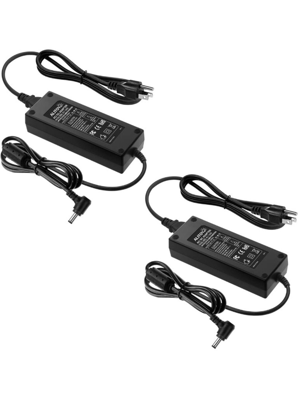 24V 5A Power Supply Adapter - 120W DC Transformer, 2-Pack for Electronics